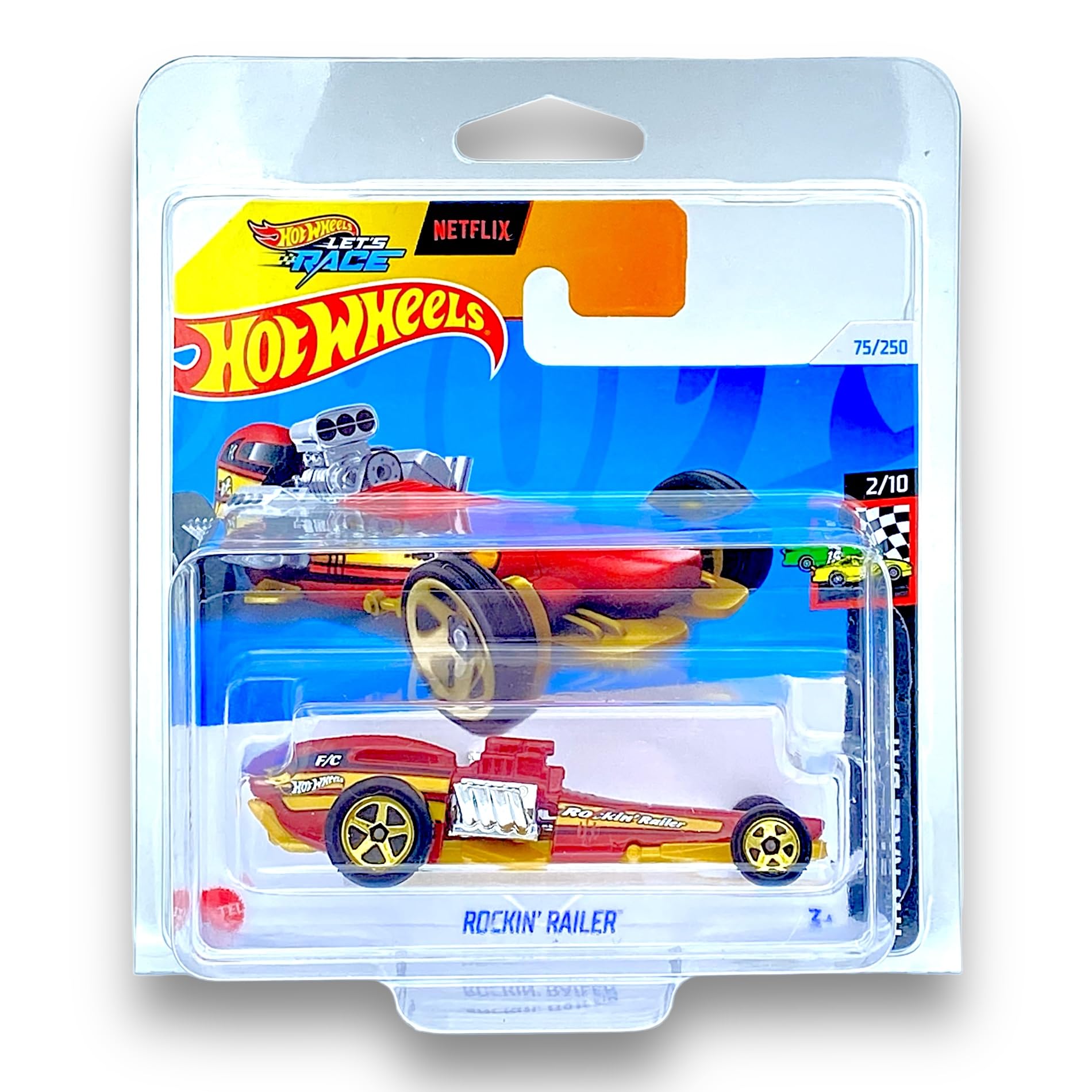 Hot Wheels Rockin' Railer (Red & Gold Let's Race) 2/10 HW Race Day, 2024-75/250 (Short Card)