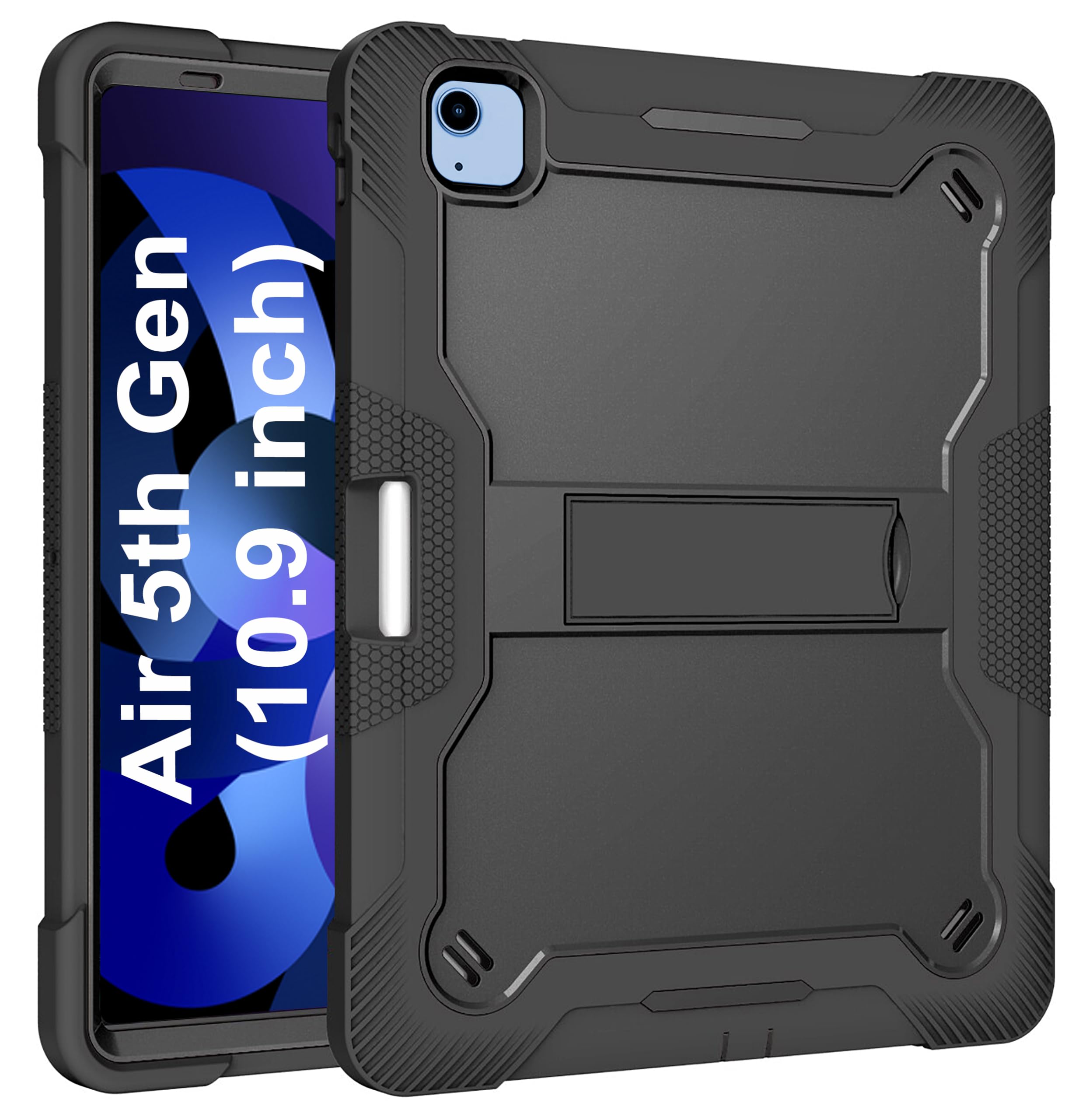 TGK Slim Heavy Duty Shockproof Protection Kickstand Hybrid Case Cover for iPad Air 5th gen 10.9 inch Black (B0CR4F6NS1) Amazon Price History, Amazon Price Tracker
