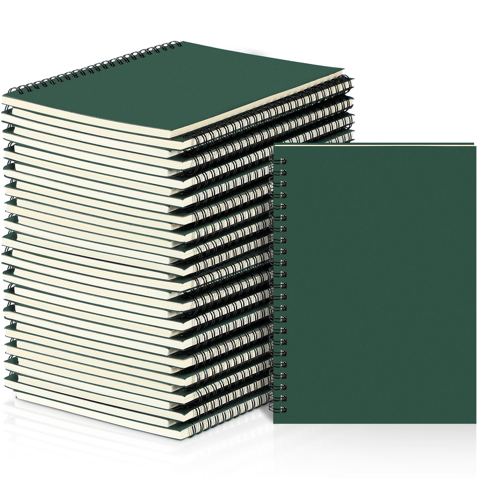 Yahenda 36 Pcs Spiral Notebook Bulk A5 Journal Lined 8.3'' x 5.5'' Writing Composition Paper Small Notepad Subject Notebook for Students Office Business Back to School Supplies (Deep Green) — image 1