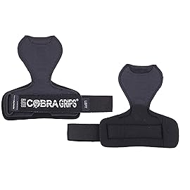 Cobra Grips PRO Weight Lifting Gloves Heavy Duty Straps Alternative Power Lifting Hooks Best for Deadlifts Adjustable Neoprene Padded Wrist Wraps Support Bodybuilding (PRO Black Sway Leather)