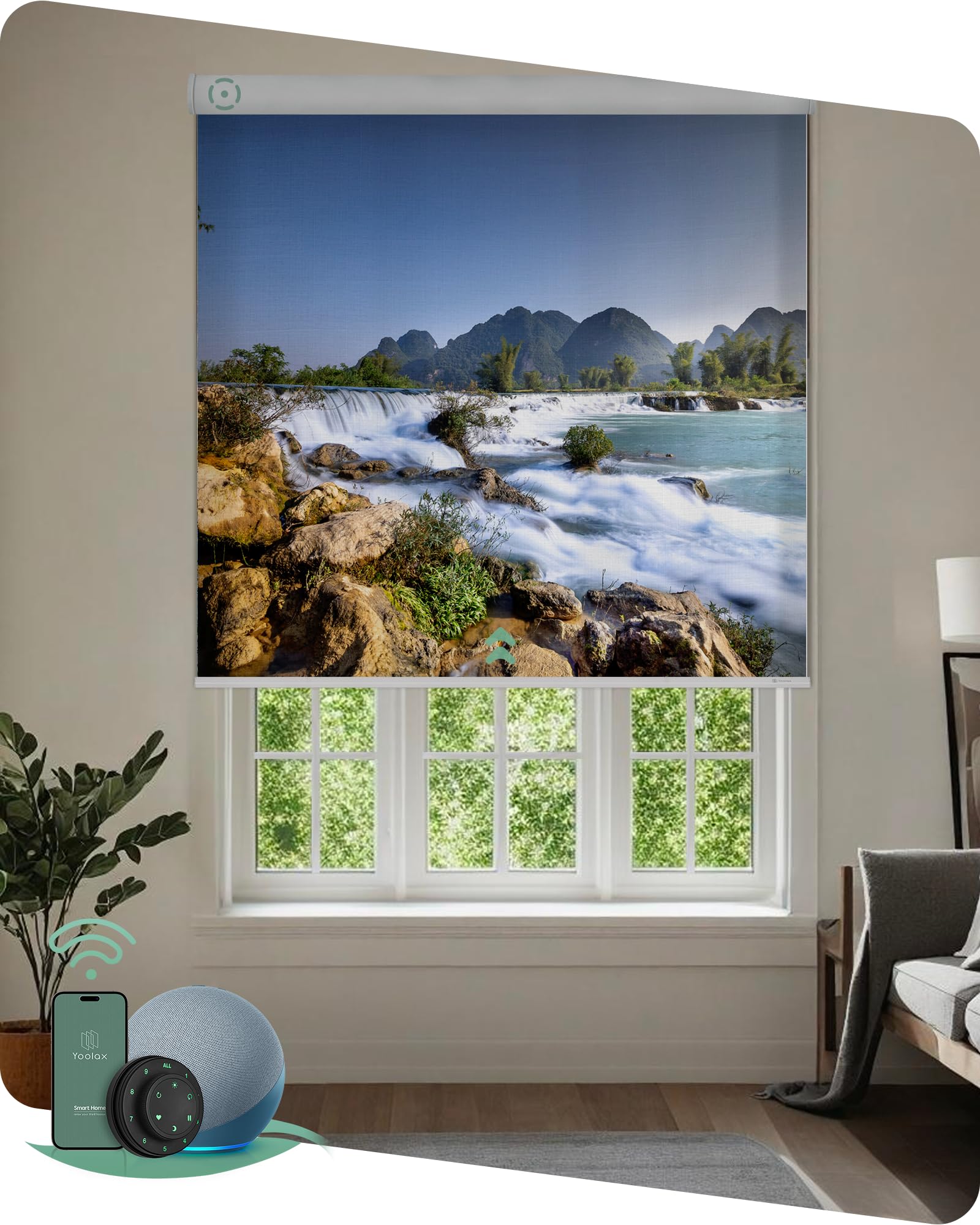 未使用　ロールスクリーン　ヨット　スカイブルー　114×91 Amazon.com: Yoolax Motorized Roller Shades with Remote