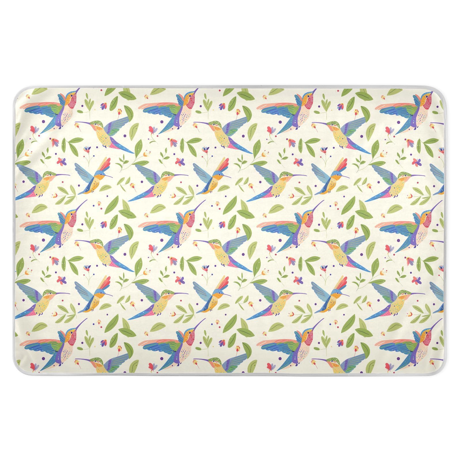 Lovely Humming Bird Baby Bed Pad Highly Absorbent Pets Potty Training Mat Anti-Lip Travel for Baby Boys Girls , 52