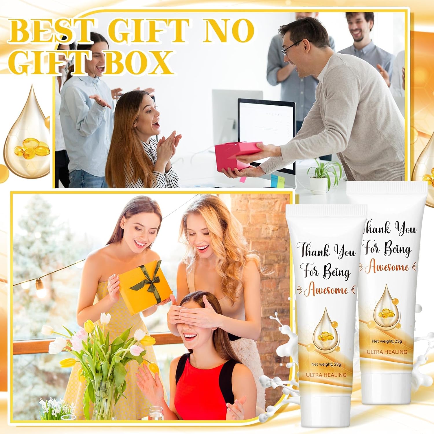 35 Pcs Thank You Hand and Body Cream Gift Thank You Gift for Coworker Bulk Inspirational Gift for Women Dry Skin Moisturizer Travel Size Lotion Gift for Employee Teacher(Being Awesome)