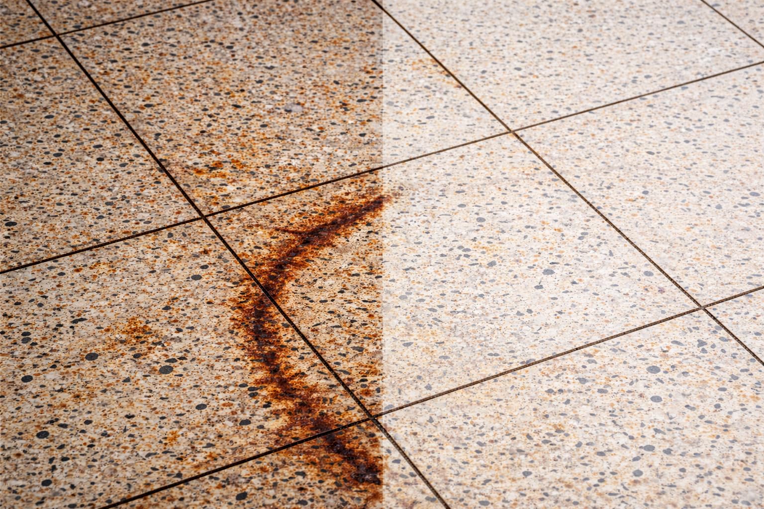 TOBOLIN Rostfleckenentferner 250 ml – Entfernt Rostflecken, Eisenablagerungen und eisenhaltige Rückstände auf Pflastersteinen, Terrasse, Werkstatt und Garage – für Stein, Beton und Fliesen