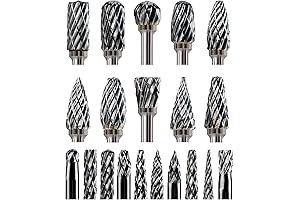 20-Piece Rotary Tool Accessories Set with 1/8" Shank Carbide Burr Bits for...