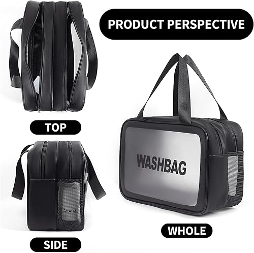 Miniatura 4 de Bolsa de maquillaje transparente PVC impermeable bolsa de cosméticos grande transparente organizador de artículos de tocador de viaje conjunto de