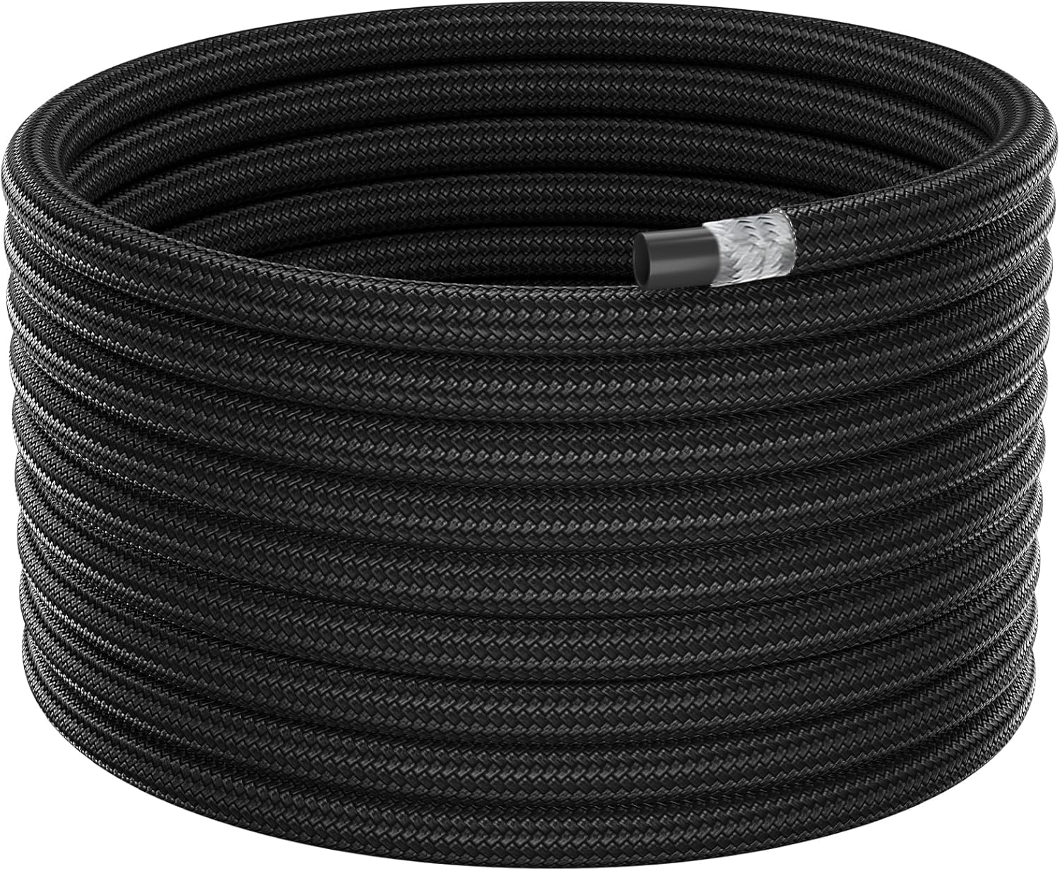 POHIR 8AN CPE Fuel Line 20FT, Steel Braided Nylon Transmission Oil Cooler Lines Hose 1500 PSI for Gasoline Diesel Hydraulic