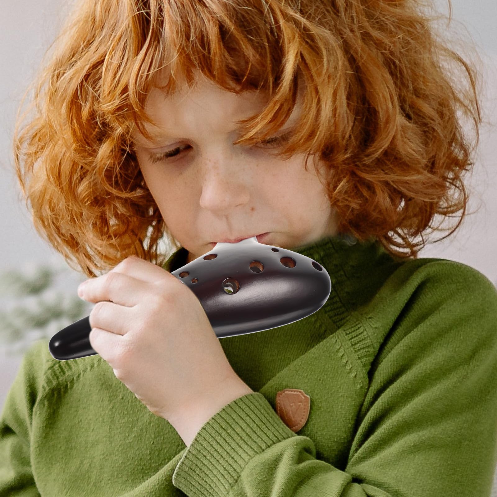 Totority Ocarina Contralto a 12 Fori in Legno per Principianti, Strumento Musicale Tradizionale Leggero Custodia Protettiva, Ocarina per Facile da Suonare e Portatile per Uso Didattico