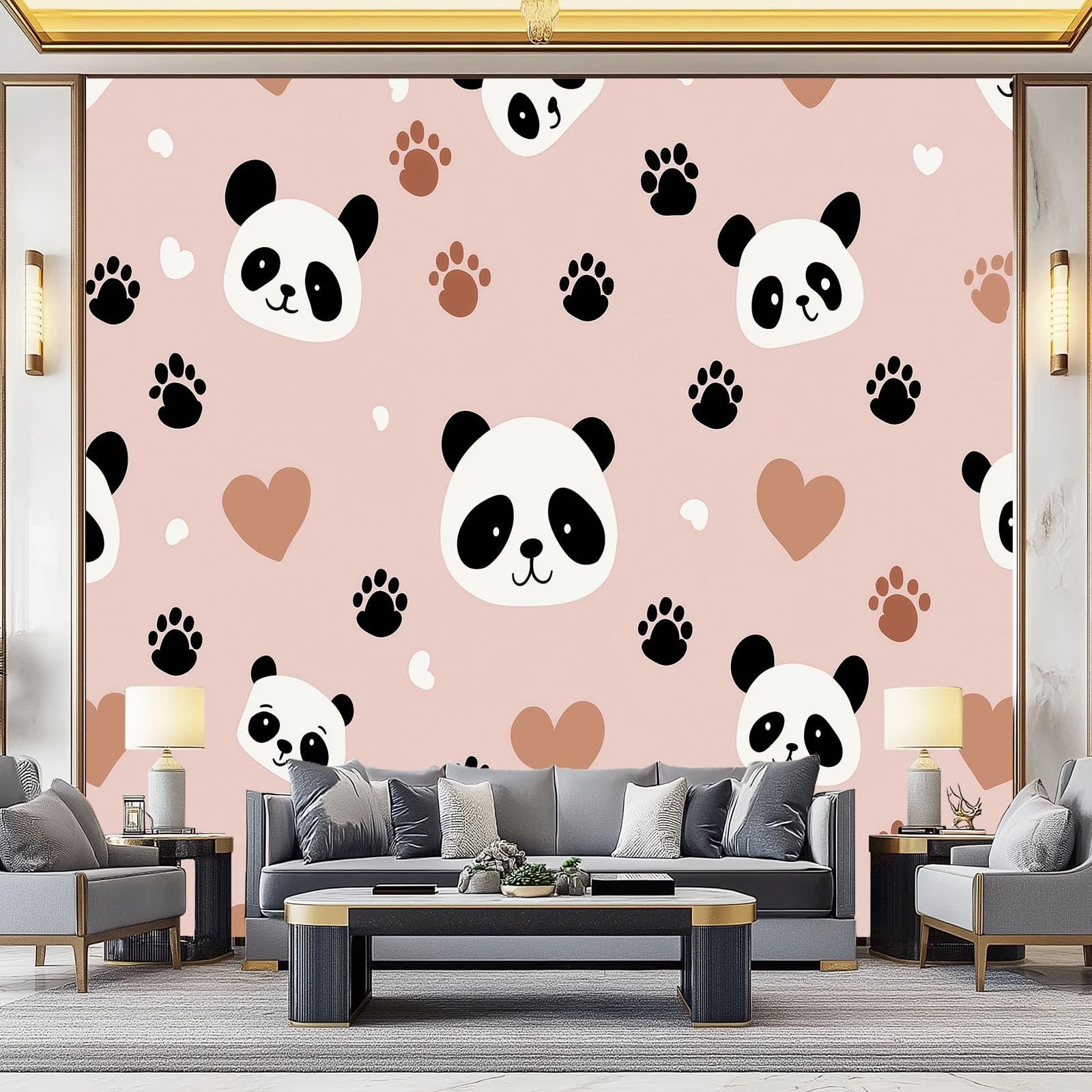 Papier peint panoramique animaux intissé haut de gamme pour fresque de 250x175 cm