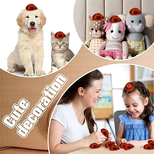 Miniatura 4 de 20 piezas de suministros de fiesta de plástico con temática vintage, mini sombreros de vaquero, herraduras rústicas y sombreros de vaquera para