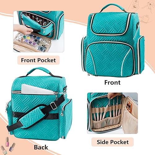 Miniatura 3 de ELCUPA Organizador grande de esmalte de uñas con capacidad para 48 botellas (0.5 fl oz - 0.5 onzas líquidas) con 2 estuches de esmalte de uñas