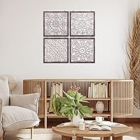 Vista 4 de Tatuo 4 piezas de decoración de pared de madera, paneles de madera decorativos de granja, decoración de pared moderna para sala de estar, hogar