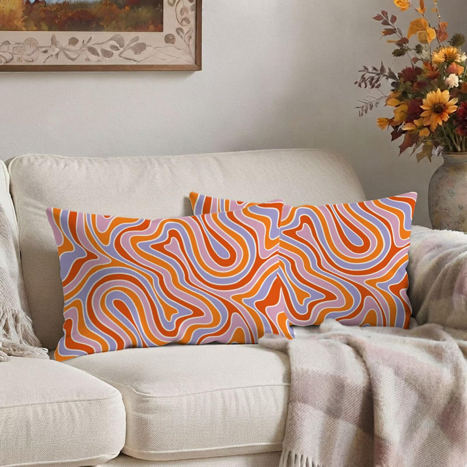 Poszewka na poduszkę 60x80 cm, zestaw 2 poszewek na poduszki abstrakcyjny E