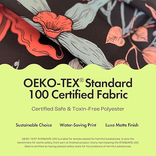 Miniatura 5 de Cortina de ducha con estampado floral coral oscuro - Patrón de flores negras moderno melancólico - Decoración moderna para el hogar - Cortina de