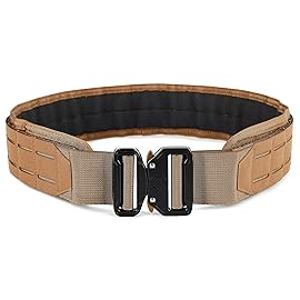 WOLF TACTICAL Molle Battle Belt - War Battle Tactical Gun Duty 2 Quick-Release Combat Belt (Large, Fde Tan)
