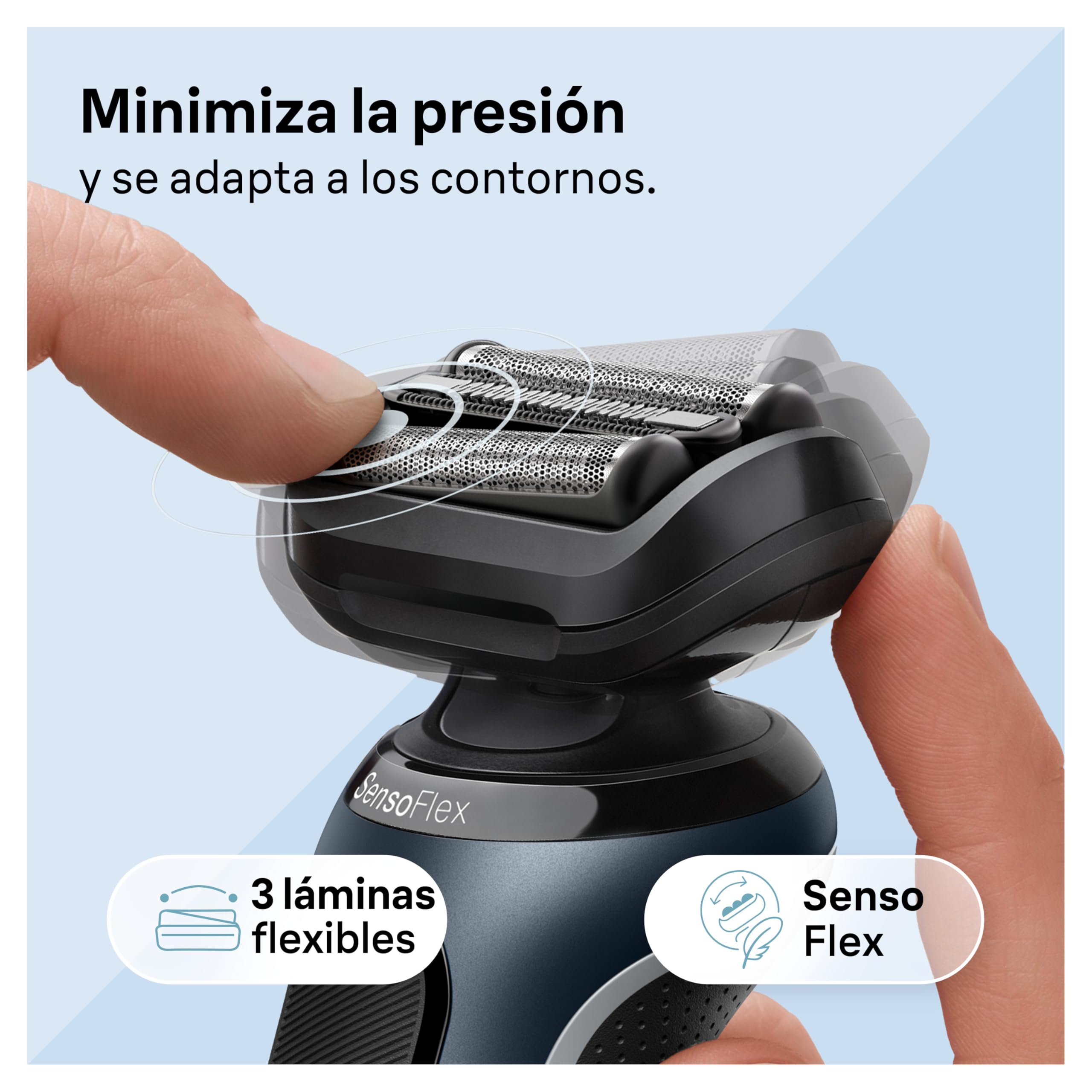 Braun Series 6 Afeitadora Eléctrica Hombre, Máquina de Afeitar Barba con Recortadora De Precisión, Uso En Seco y En Mojado, Recargable, Inalámbrica, 50 Min De Autonomía, 61-N1200s, Gris