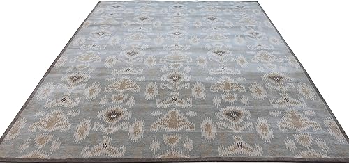 Miniatura 8 de Marchesa - Alfombras y alfombras de lana 100% hechas a mano, estilo oriental tradicional gris (9 x 12)