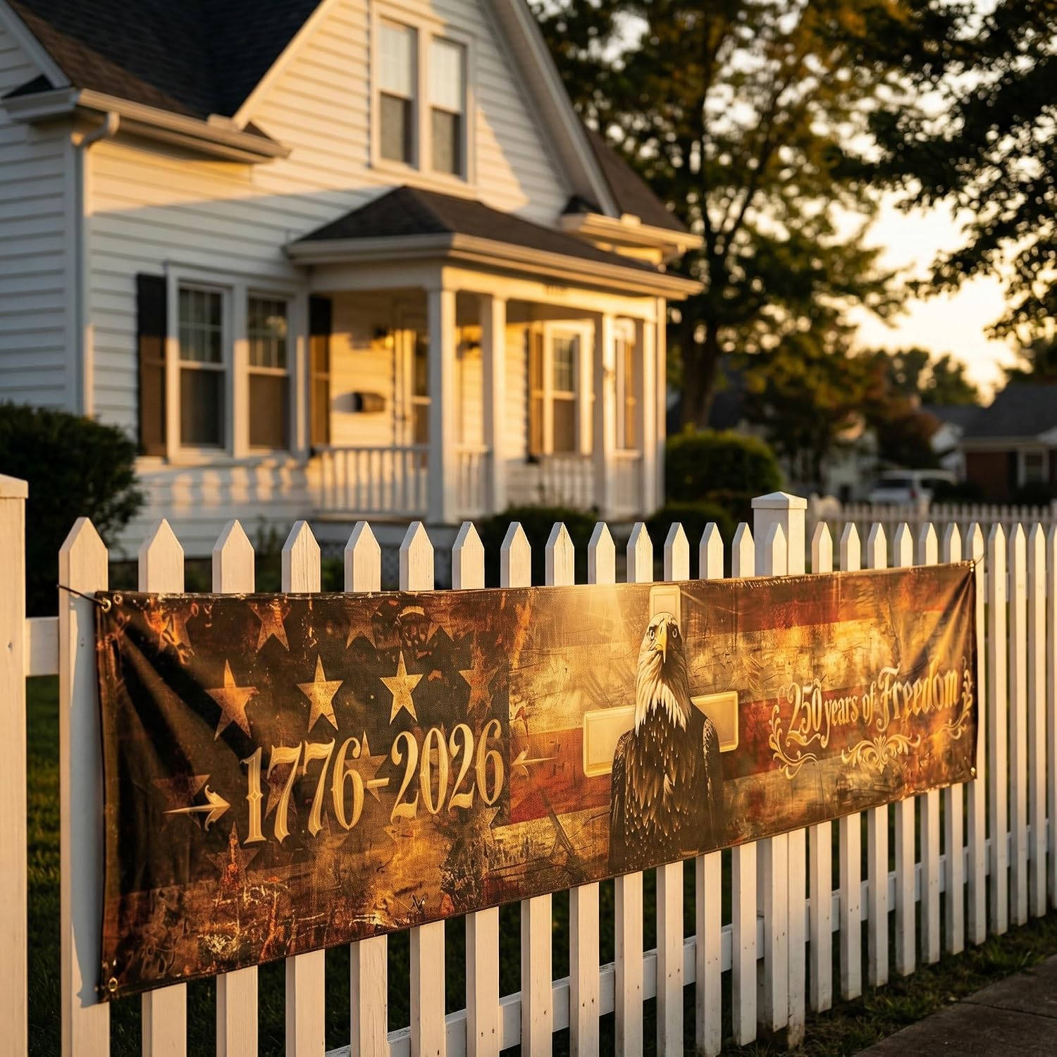 US 250 Banner - 250th Anniversary American Banner,We The People 1776-2026 Patriotic House & Yard Banner, Thickened Outdoor Banner for 4th of July