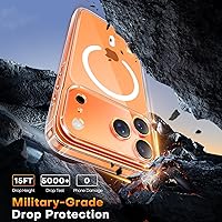 Vista 487 de TAURI Funda magnética 2 en 1 transparente para iPhone 14 Pro, compatible con Magsafe [no amarillenta] con protector de pantalla, protección de grado