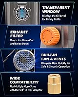 Vista 8 de Orion Motor Tech - Bomba de vacío y juego de medidores de AC, bomba de vacío de 1/3 hp, kit de manómetro de 4 cfm con detector de fugas, 4 mangueras