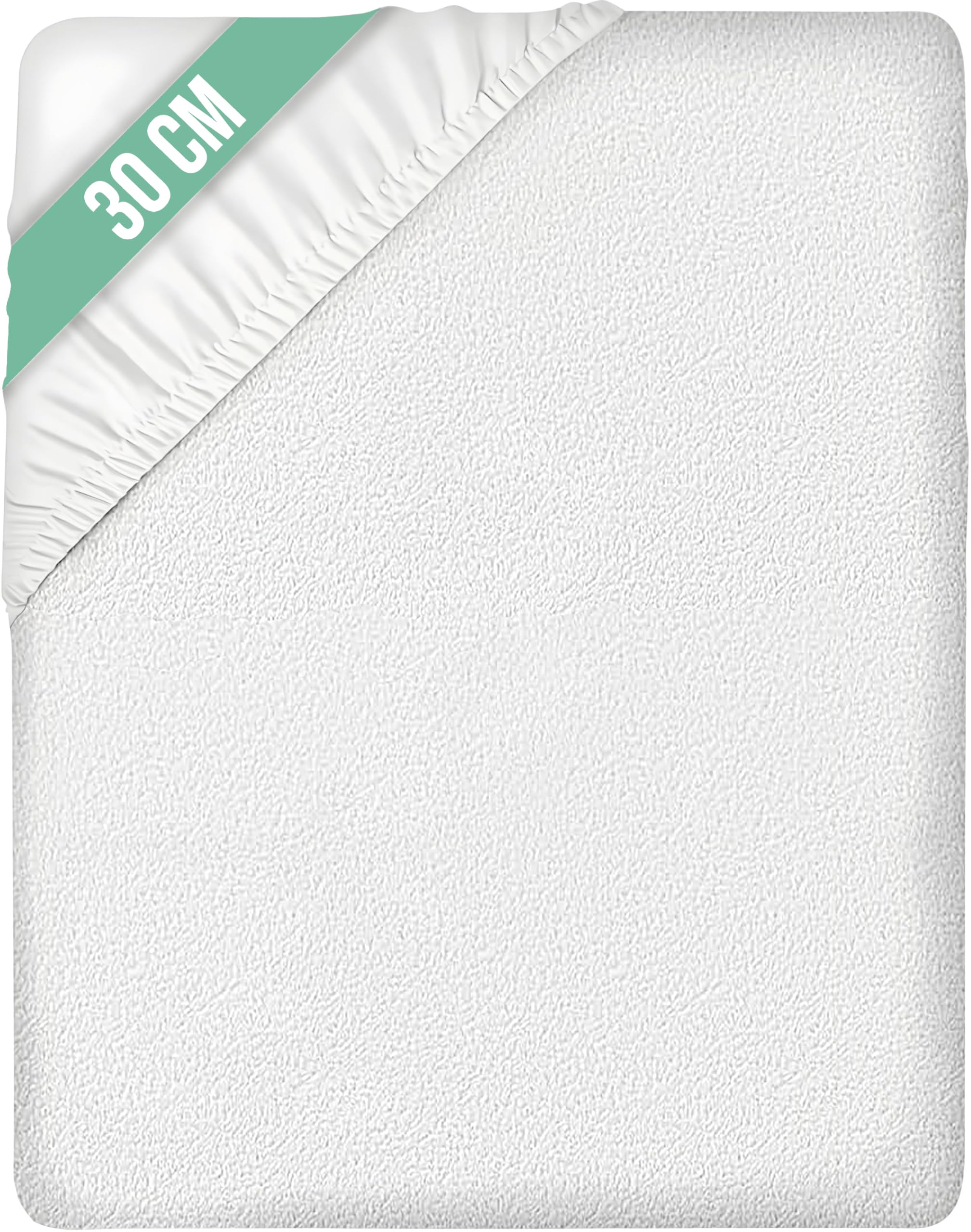 Mattress Protector, Soft Terry Mattress Topper, Waterproof, Anti-Dust Mite, 80 x 190/200 cm