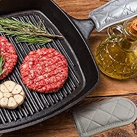 Vista 5 de Patelai 4 piezas de fundas para mango de sartén, cubierta de mango de hierro, resistente al calor, antideslizantes, para soporte de sartén, guantes