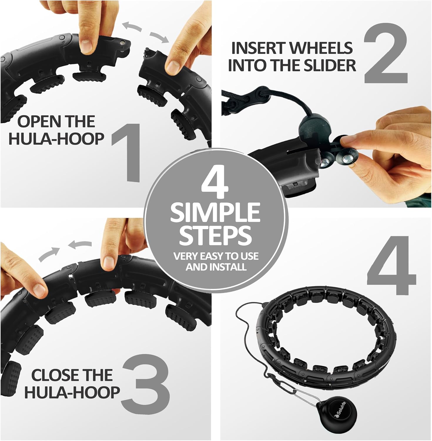 Experience Fitness Excellence with Our Infinity Hoop Plus Size – Weighted Hula Hoop for Weight Loss – Hula Hoop Exercise Ring with ABS and Quality Wheels – for All The Sizes and Levels