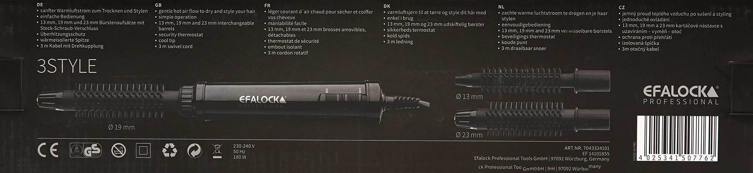 Efalock 3Style – Plancha y rizador profesional, 1 paquete (1 unidad)
