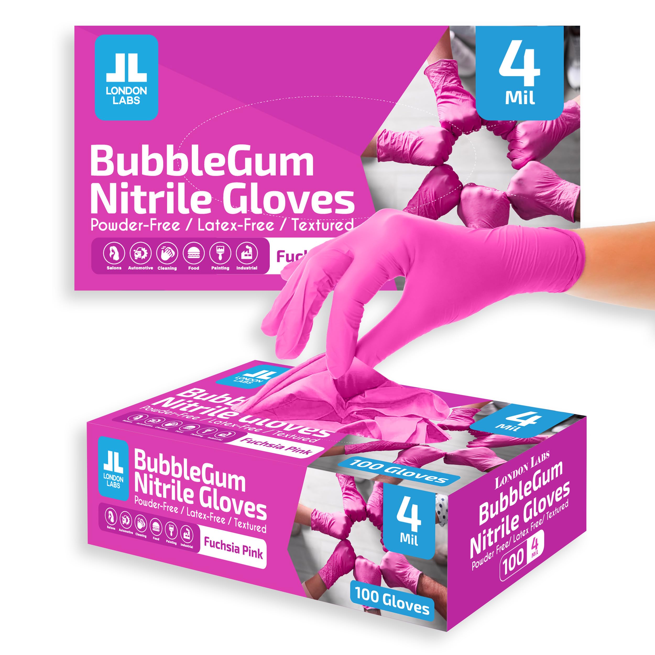 London Labs Guantes rosas (200 unidades, pequeños (paquete de 200))