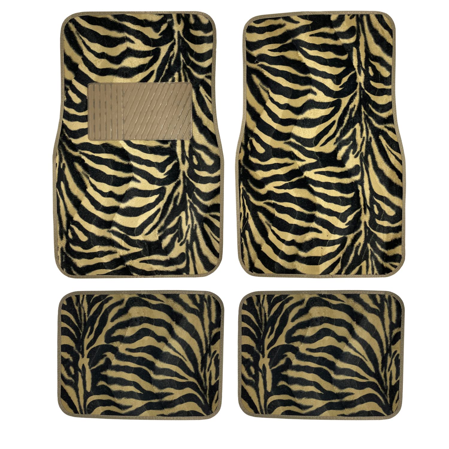 C.P.R. Gold Zebra Floor Mat Set