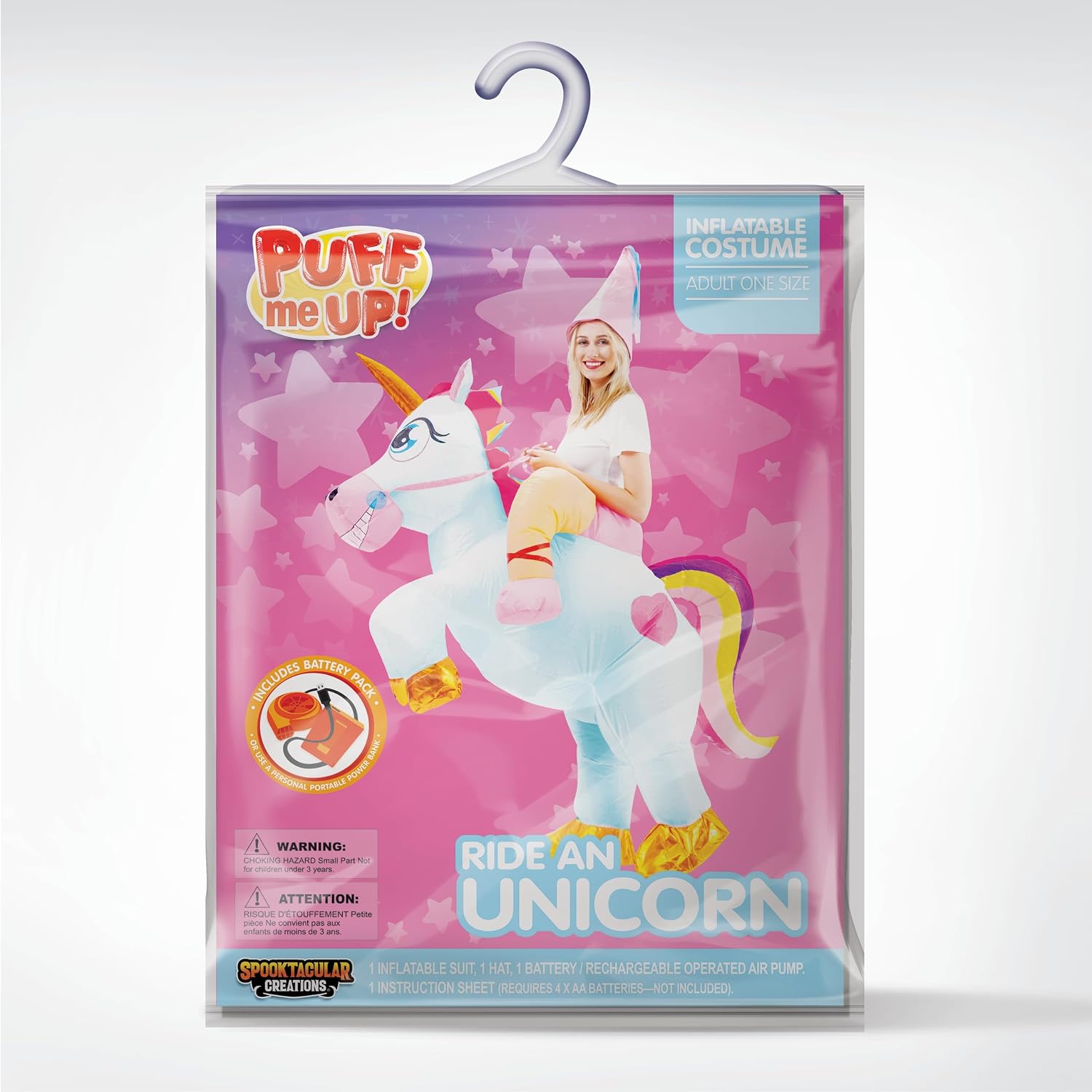 Spooktacular Creations Halloween Inflatable Costume Adult, Riding a Unicorn Blow-up Suit for Cosplay Themed Parties