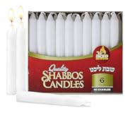 Ner Mitzvah Classic White Taper Candles – 7 Inch Candles - 60 Bulk Pack - for Shabbat Candles&comma; Dinner Tables&comma; Restaurants&comma; Ceremonies and Emergency - 6 Hour Burn Time