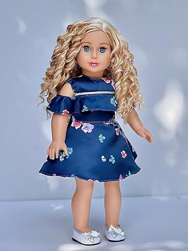 Miniatura 7 de - Momento romántico - Vestido azul oscuro - Ropa para muñecas de 18 pulgadas (toll no incluido)
