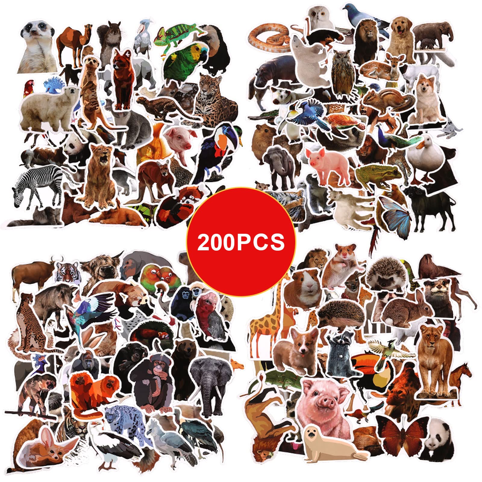 160 Adesivi Animali Carini Per Bambini - Adesivi Ad Acquerello Impermeabili In Vinile Per Bottiglia D'Acqua, Laptop, Album