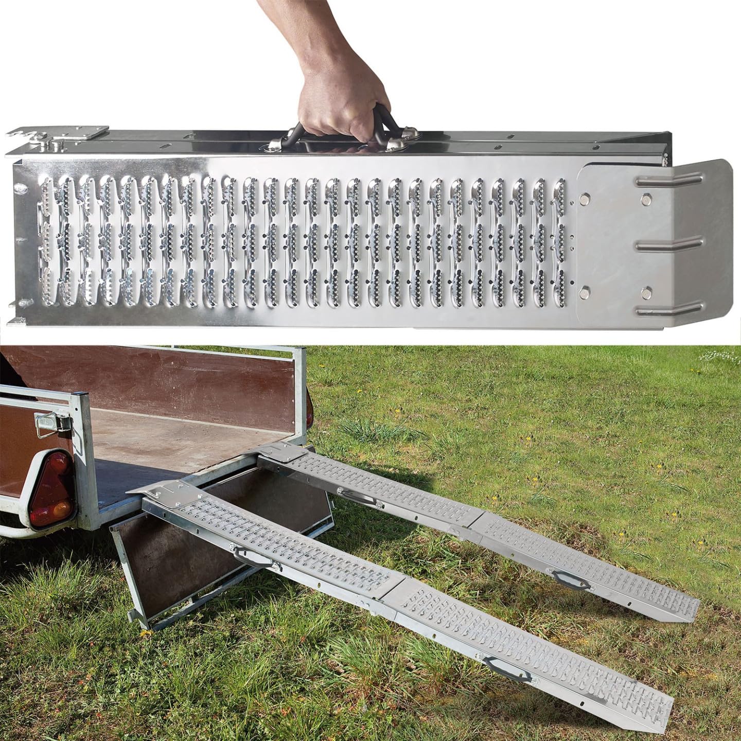 IDMarket - Set de 2 rampes pliables galvanisées spécial chargement