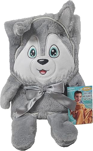 Funstuff Manta de felpa Husky para niños de 50 x 31 pulgadas