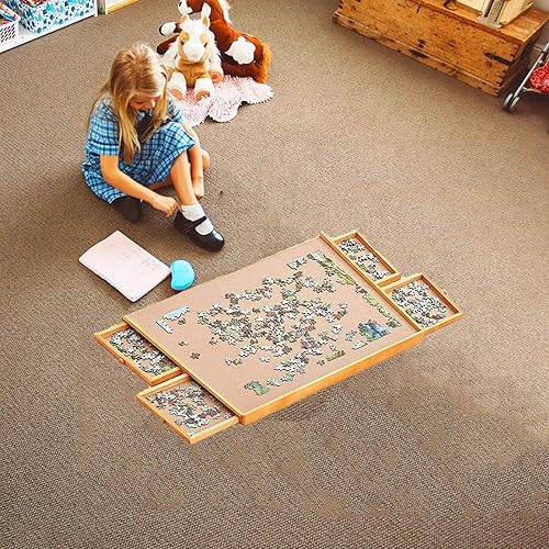 Miniatura 2 de YAOJIA Mesa de rompecabezas de madera sistema de almacenamiento mesa de rompecabezas mesa de rompecabezas mesa de rompecabezas tablero de