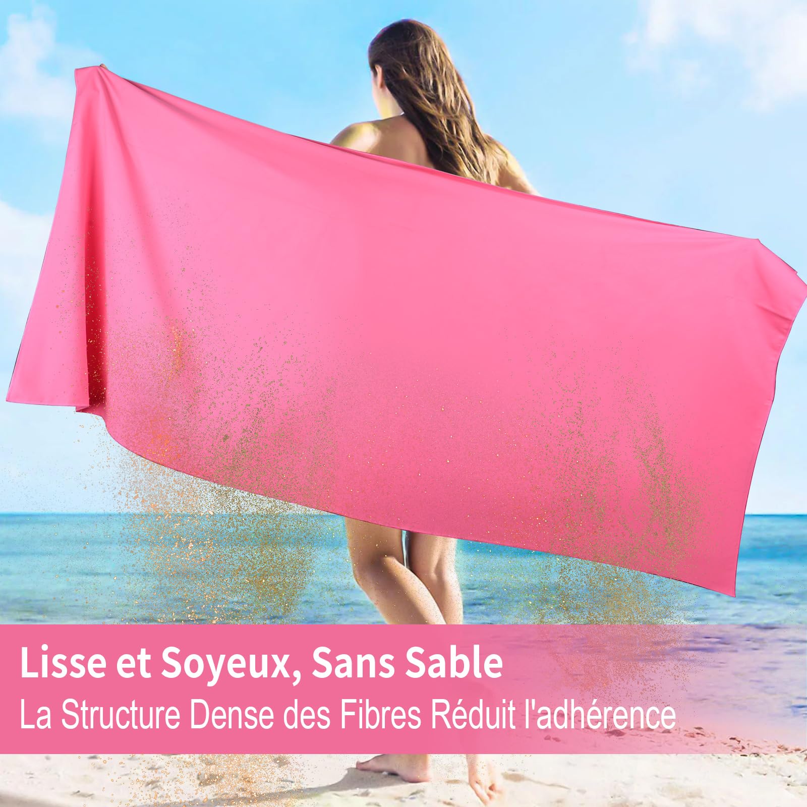 Lot 2 Serviettes Microfibre Pfloge - Grande 160x80cm Sport + 80x40cm Voyage, Séchage Ultra Rapide