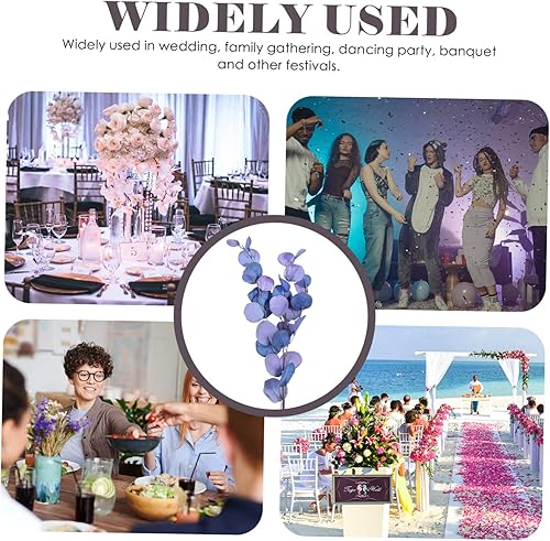 Miniatura 3 de Cabilock Tallos de eucalipto artificiales, paquete de 2 hojas de eucalipto simuladas para sala de estar