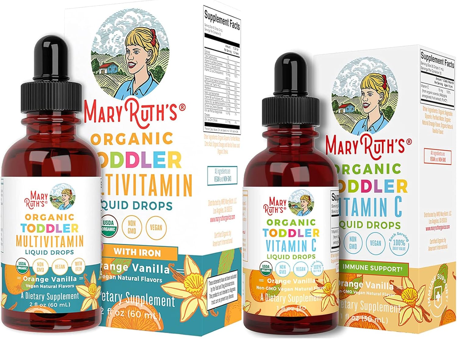 MaryRuth Organics USDA Organic Multivitamin with Iron for