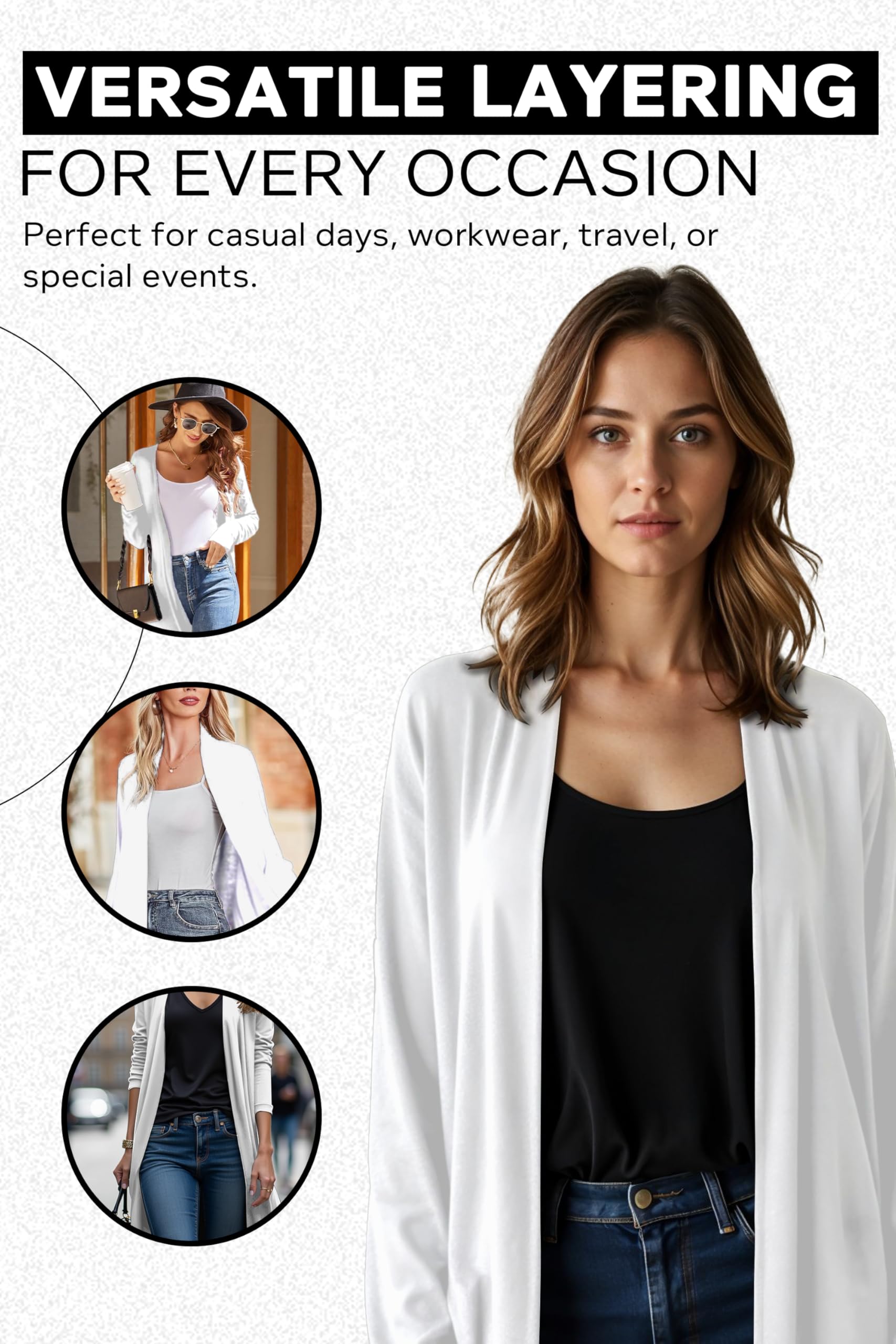 Re Tech UK Maxi Cardigan a Maniche Lunghe - con Colletto ed Aperto sul Davanti