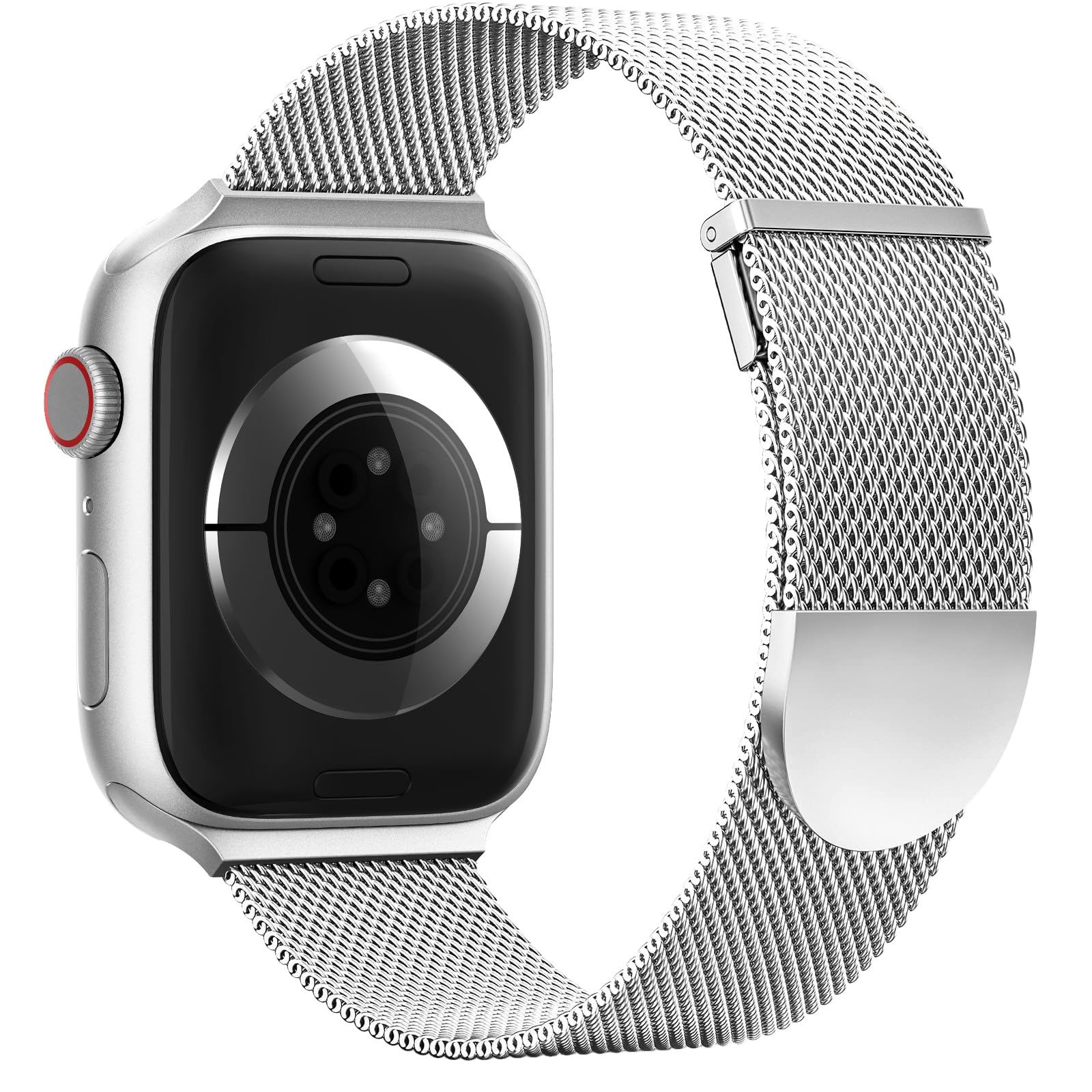 Higgs Ersatzarmband Kompatibel mit Apple Watch Armband 46mm 45mm 44mm 42mm 41 mm 40mm 38mm 49mm, Magnetisch Einstellbar Edelstahl Metall Armbänder für iWatch SE3 2 Series 11 10 9 8 7 6 5 4 Ultra3 2 1