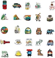 Vista 7 de Calcomanías para botella de agua para senderismo, aventura, campamento, 50 unidades, vinilo estético, impermeable, decorativo, equipaje