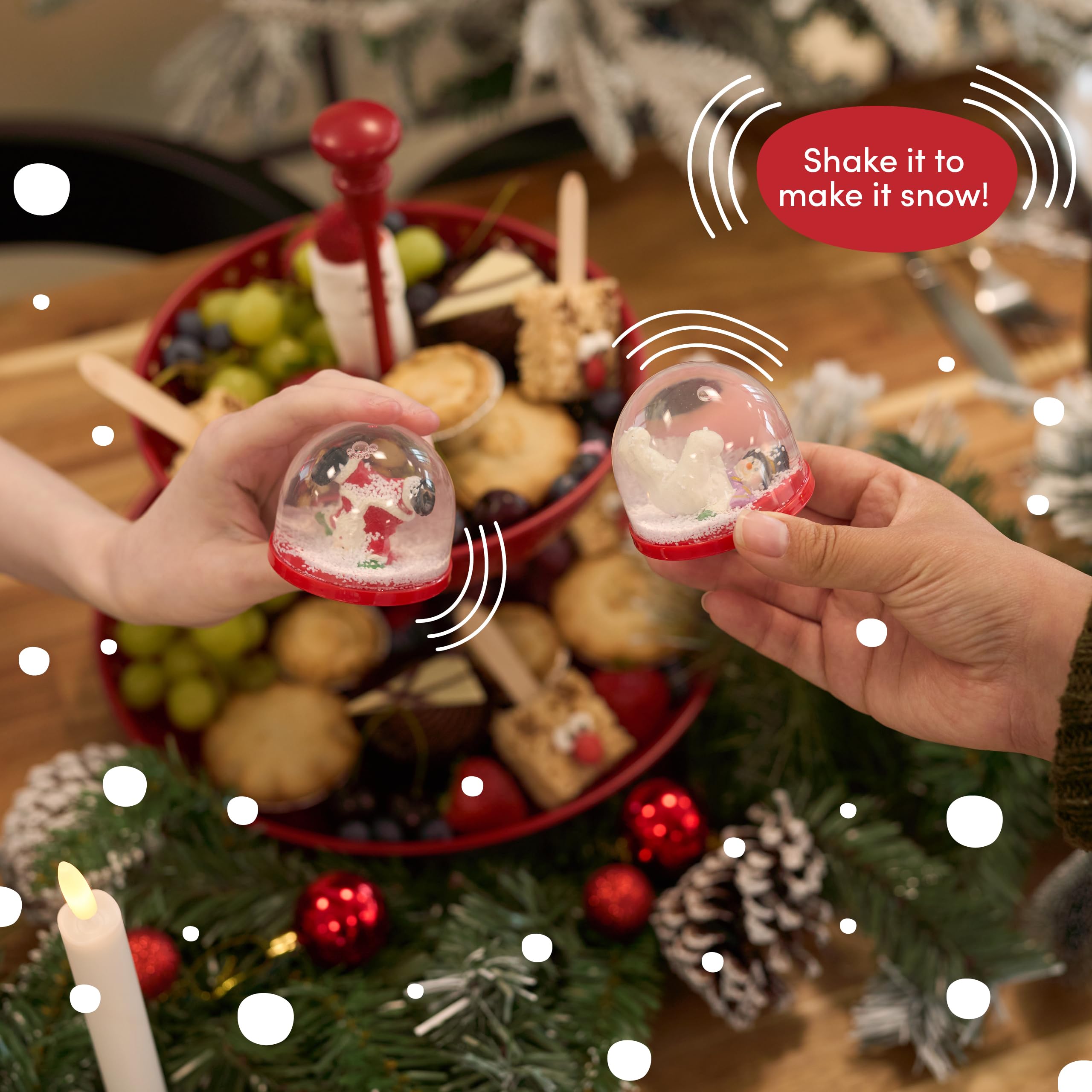 THE TWIDDLERS - 4 Mini Christmas Snow Globes in Xmas Designs for Stocking Fillers, Party Gift Bags, Festive Ornaments and Decorations for Kids & Adults - 6cm Globes (2 Snowmen & 2 Santa) - Image 2
