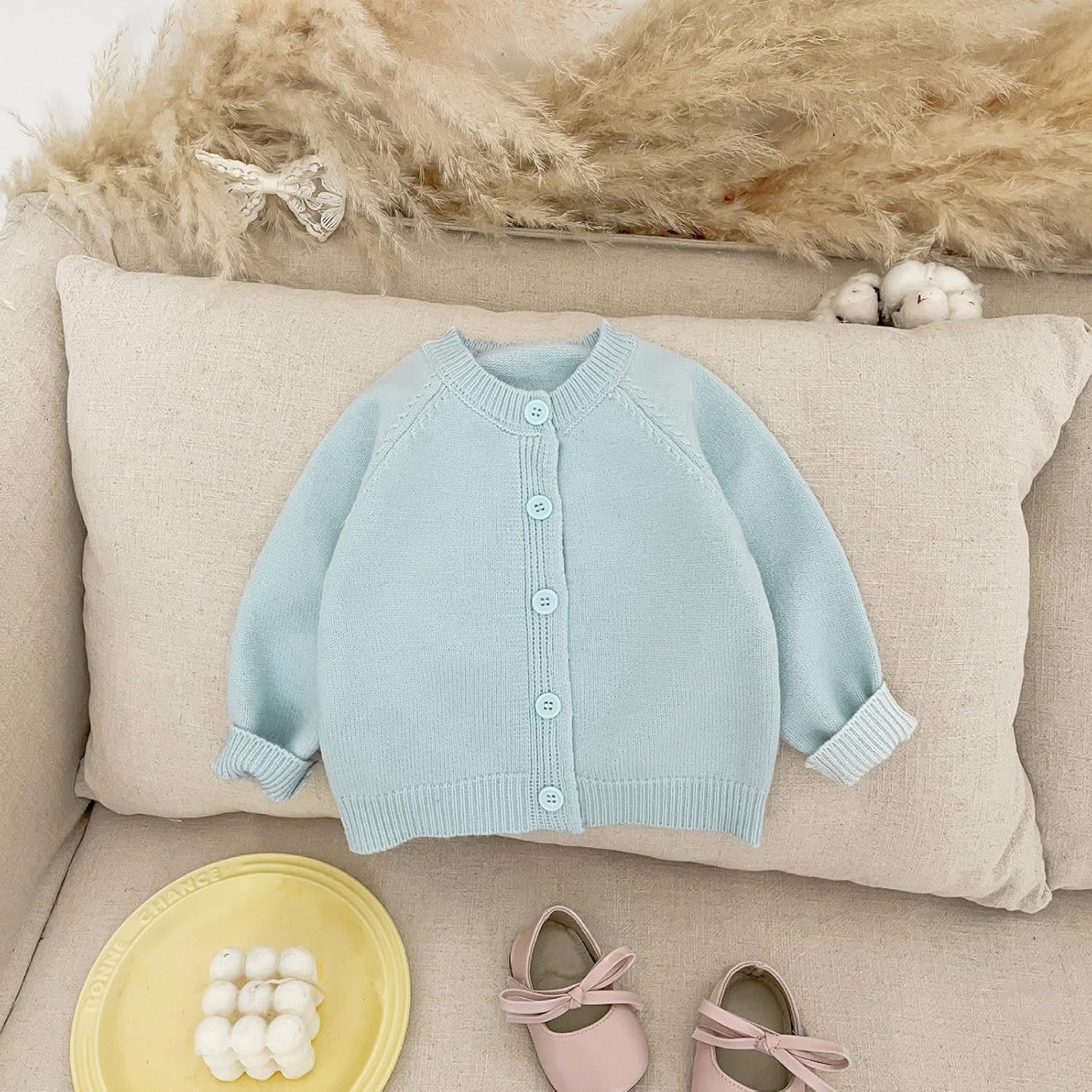 Newborn Baby Boy Girl Knit Sweater Cardigan Winter Warm Button Down Sweatshirt Classic Knit Cardigan Cute Infant Fall Sweater