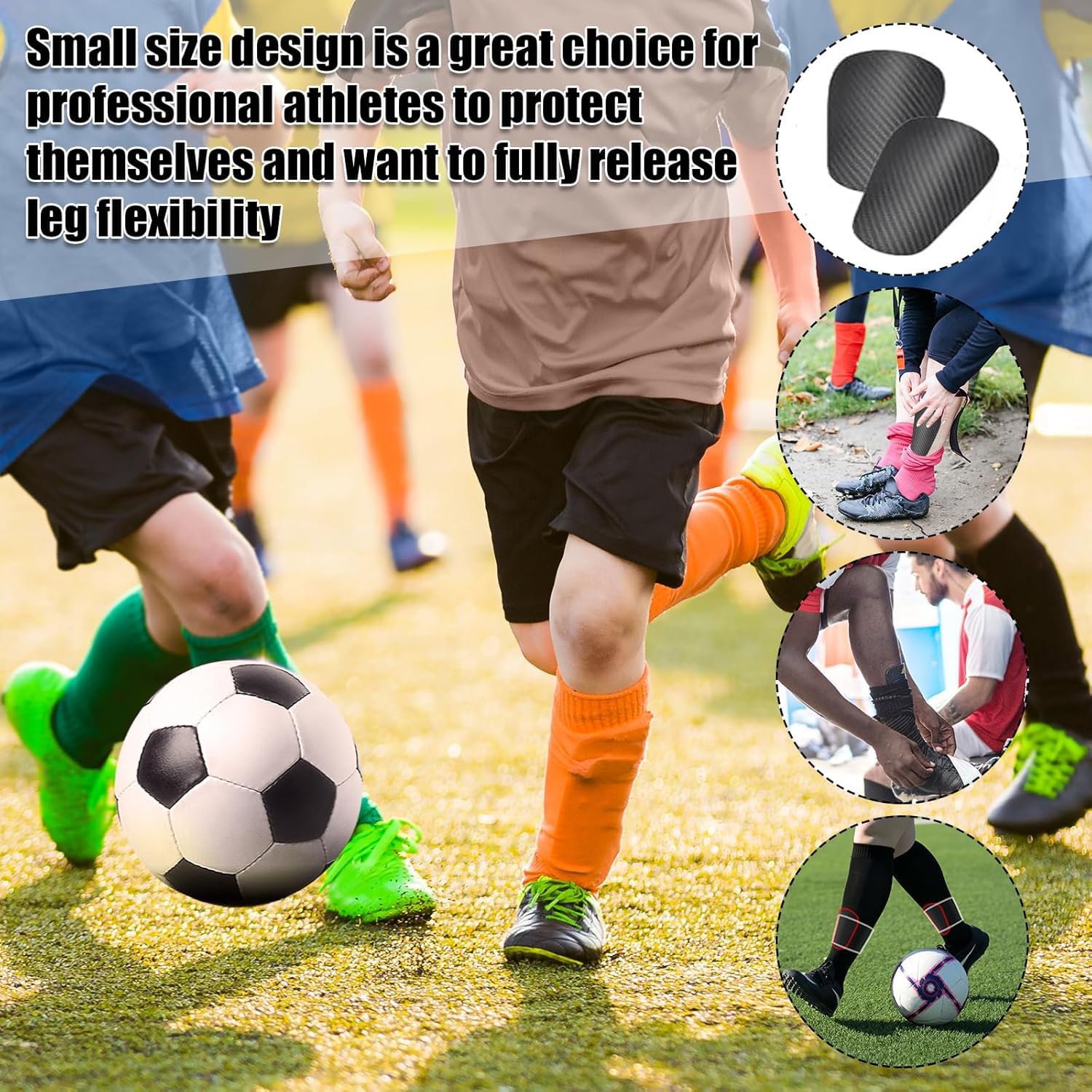MESIO 2 Piezas Mini Espinilleras de Fútbol, Espinilleras Pequeñas, Espinilleras Ergonómicas, Accesorios de Protección de Fútbol para Las piernas, Espinilleras Niños, Jóvenes y Adultos