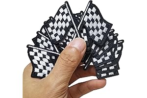 12 Pack Checkered Flag Iron on Patches for Unique Customization and Repairs...