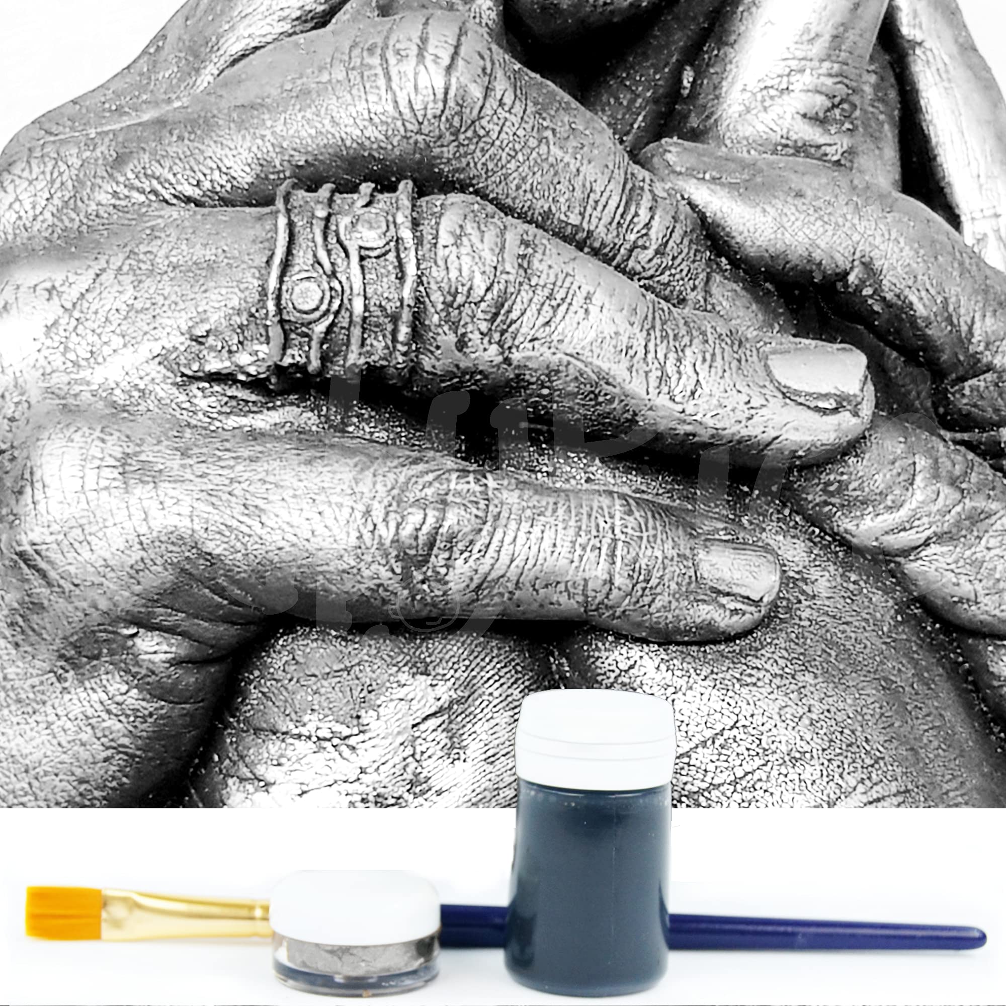 BabyRice Paint Effects Finishing Kit Wax Metallic Lustre - Silver