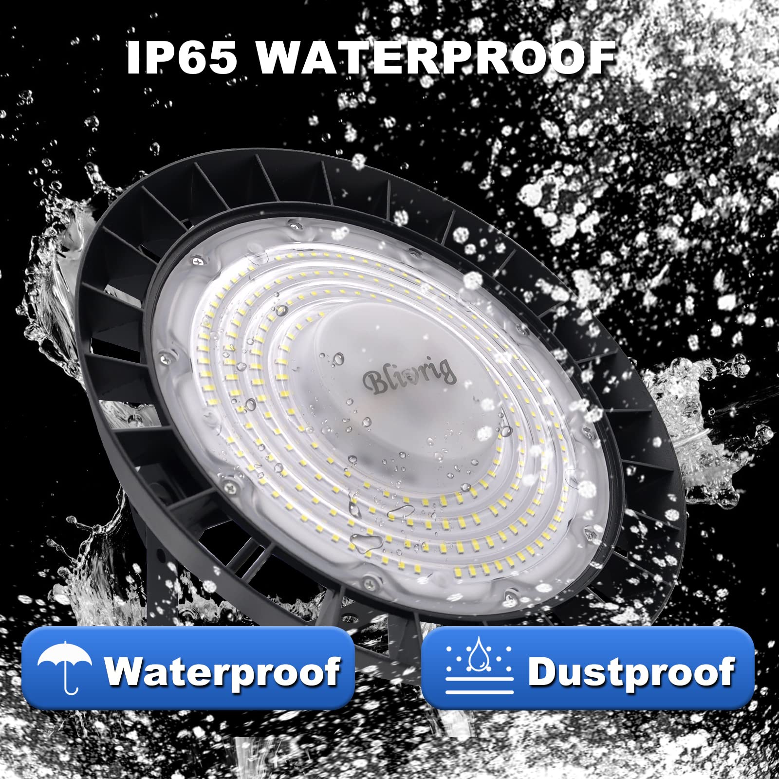 6PCS LED Lampara Industrial Techo 300W UFO Blanco Frío 6500K Con Soporte, Blivrig 30000LM Alto Campana Luz Interior, 252 Focos LED Impermeable IP65, para Naves, Muelle, Fábricas, Almacén, Aeropuerto