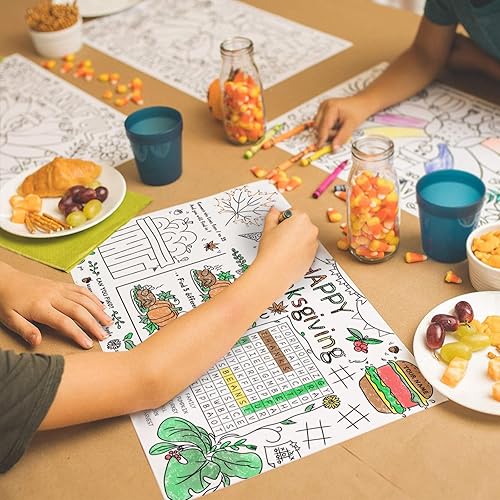 Miniatura 3 de Suministros para fiestas de Acción de Gracias, manteles individuales de papel de pavo, decoración de mesa para decoración de otoño (manteles
